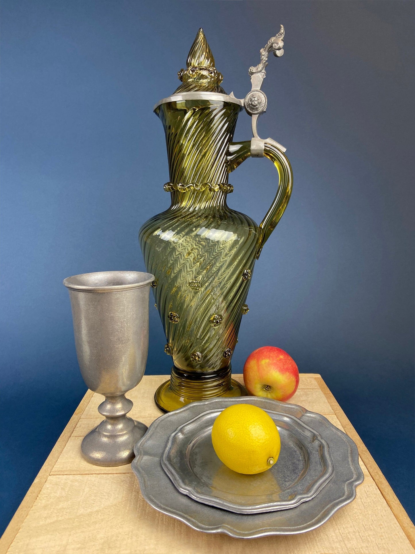 Lenox Pedestal Compote with Pair of Dolphins. Cream Colored Porcelain, Footed Fruit Stand or Serving Dish. Aquarius Table Centerpiece.