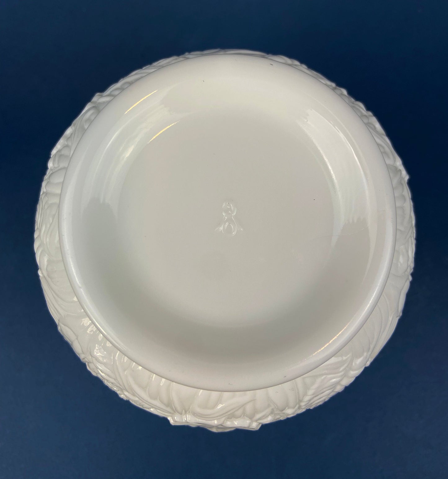 Fenton Milk Glass Vase. Vase with Embossed Wild Flowers and Ruffled Edge. White Bedroom Decor. Collectible Milk Glass.