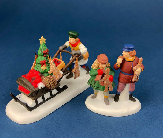 Dept. 56 . Christmas Village Accessories. Gingerbread Vendor and Two Kids. Dickens' Village Series. Heritage Village Collection.