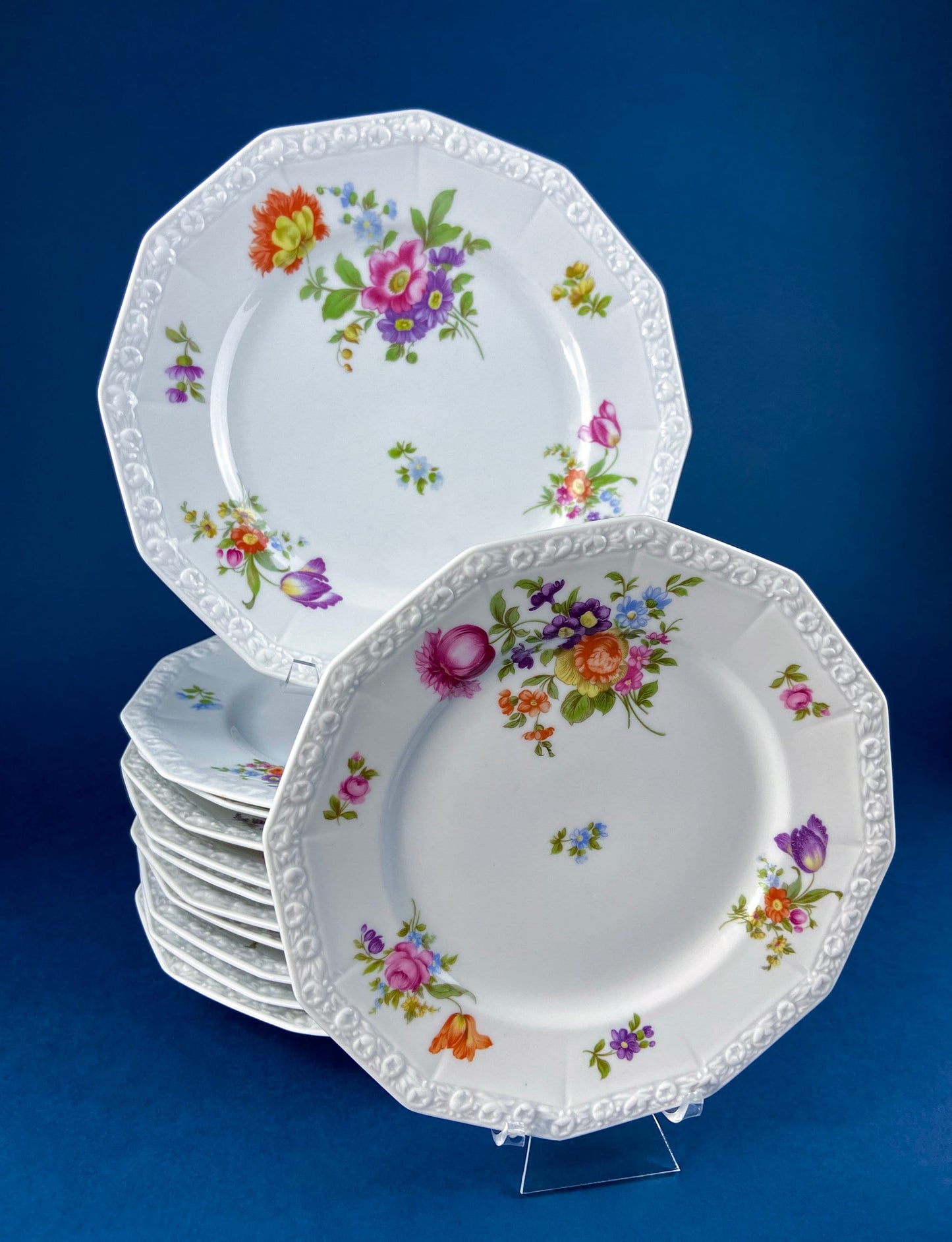 Antique Rosenthal 38 Piece Dinner Set. Classic Stamp, Maria, Florals. Modern Farmhouse. Fine Dining. Luxury Living.