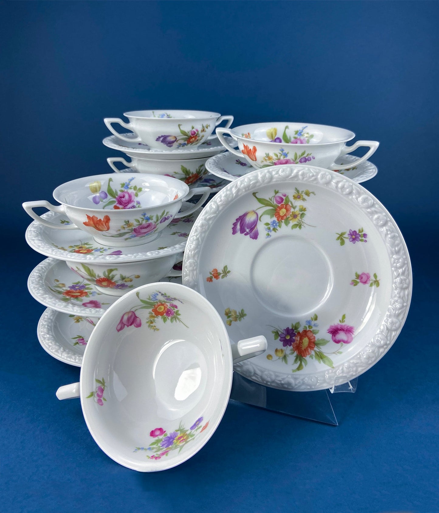 Antique Rosenthal 38 Piece Dinner Set. Classic Stamp, Maria, Florals. Modern Farmhouse. Fine Dining. Luxury Living.