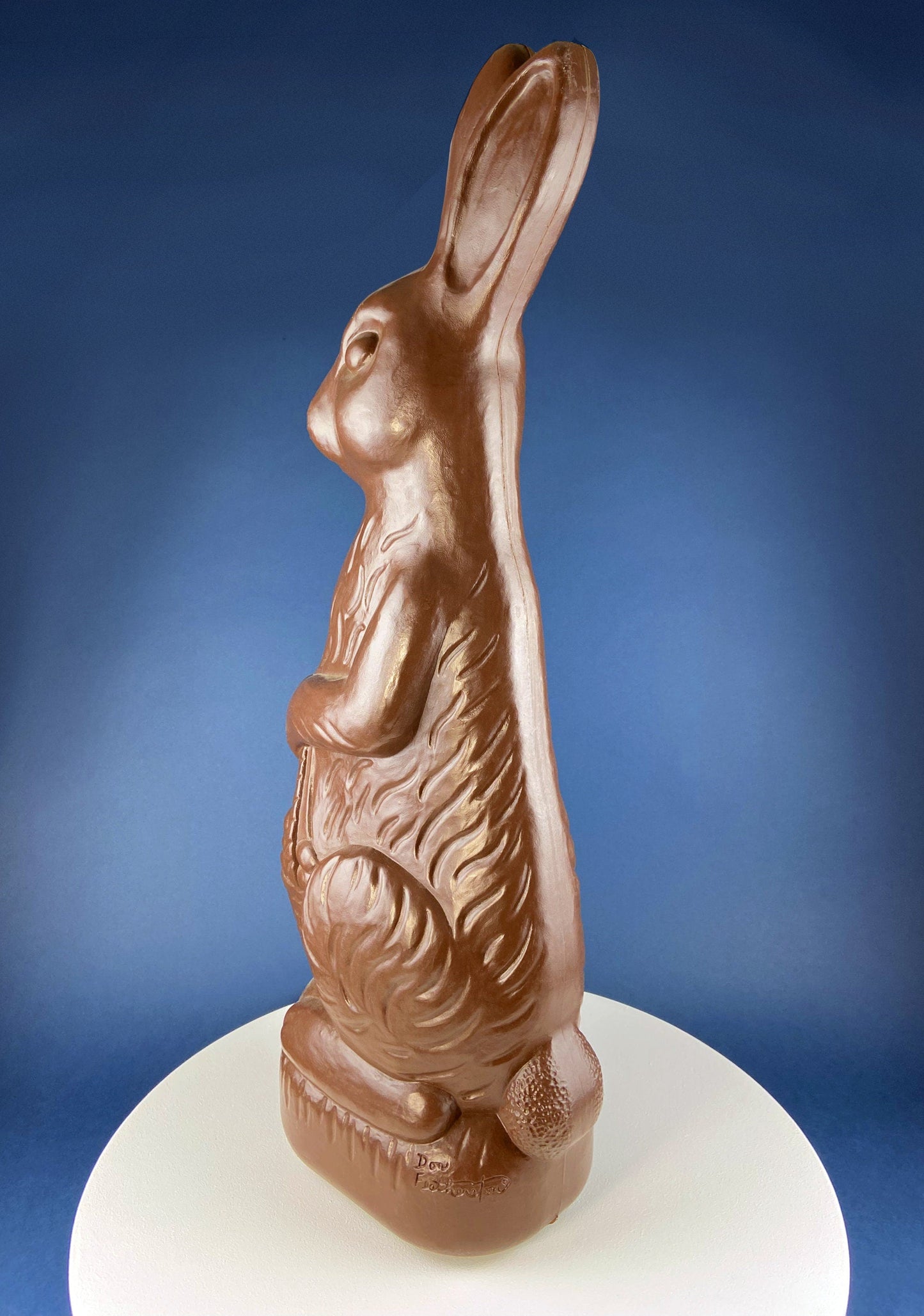 Blow Mold Huge Chocolate Bunny with Egg Basket. Inside/Outside, Easter/Spring, or Every Day Display. Home, Store, Cafe, or Bakery Decor.