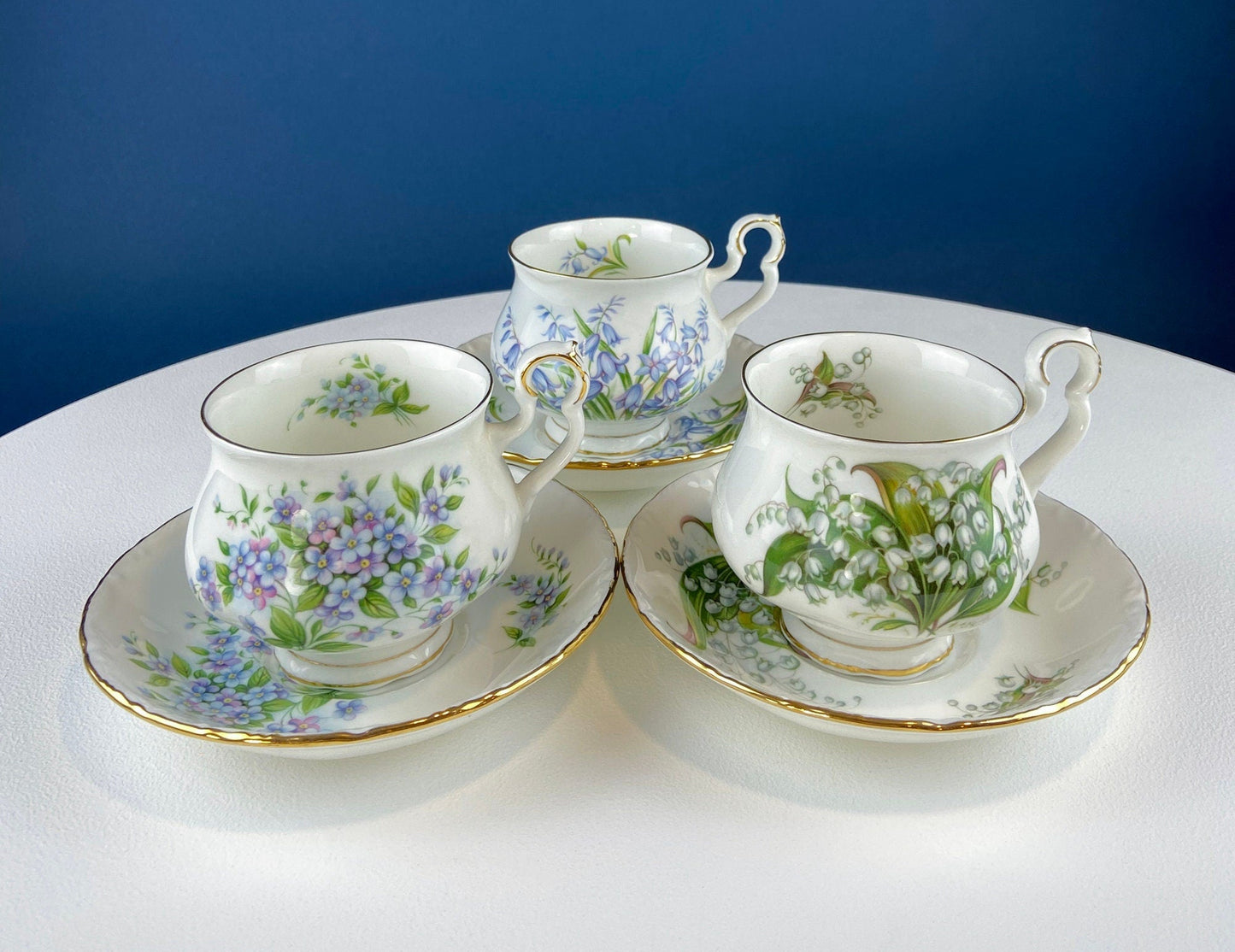 Vintage Royal Albert Teacup and Saucer: Blue Bell Sonnet Series