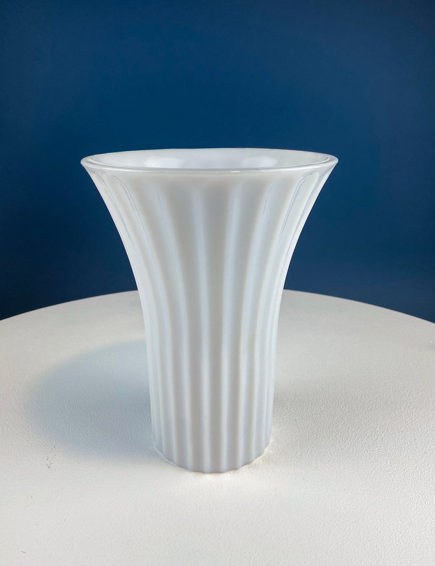 Set of Three, Fluted Milk Glass Vases.  Collection of White, Modern Style Vases of Varying Shapes and Sizes. Wedding Decor. White Home Decor