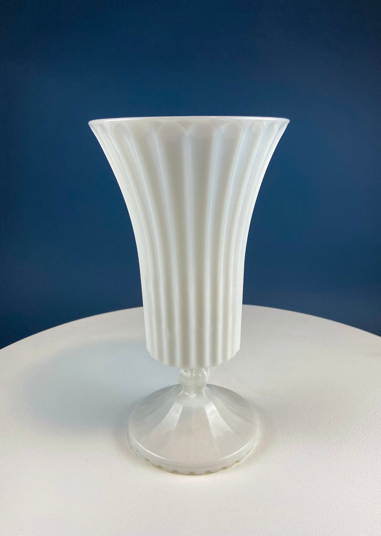 Set of Three, Fluted Milk Glass Vases.  Collection of White, Modern Style Vases of Varying Shapes and Sizes. Wedding Decor. White Home Decor