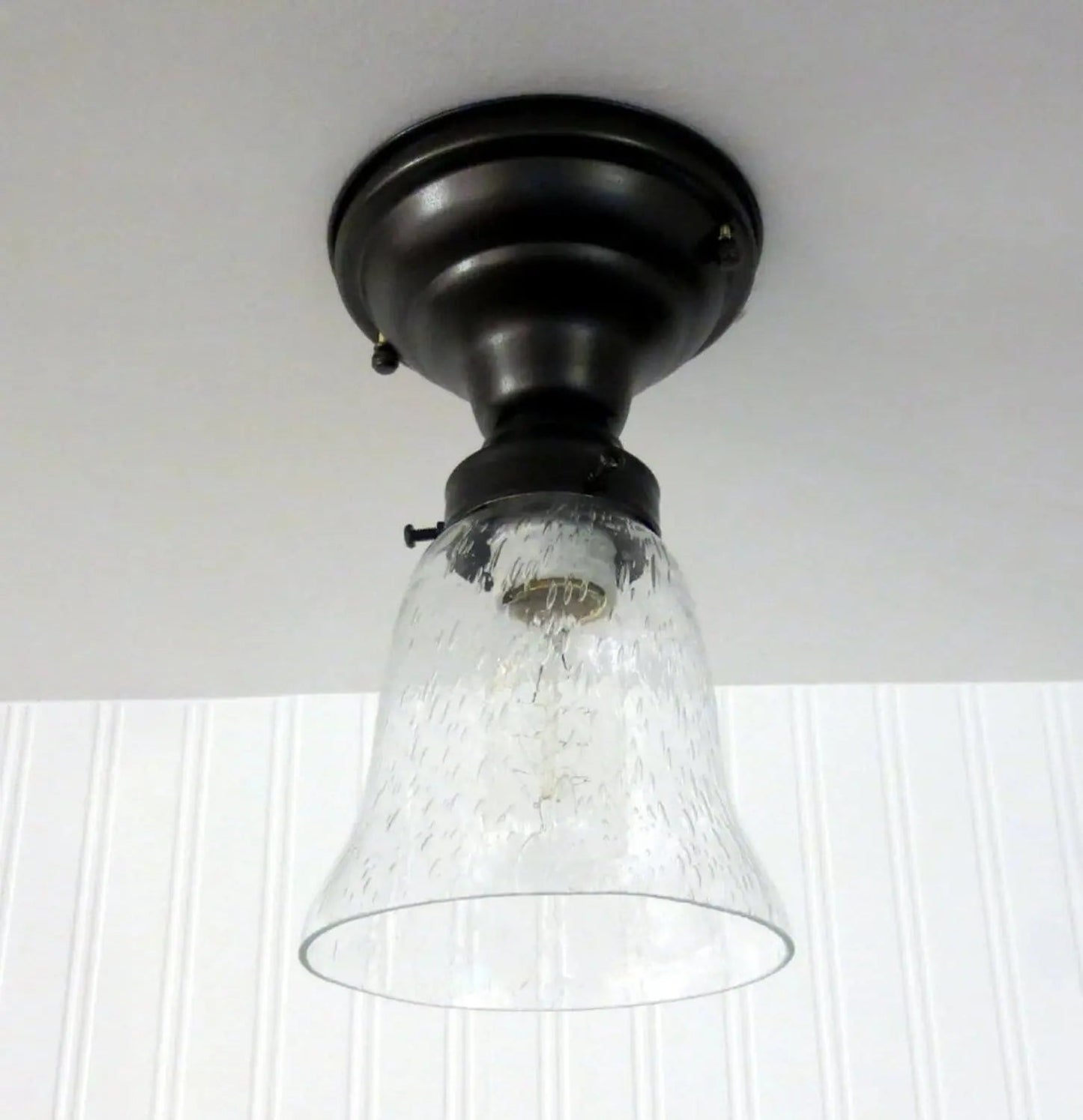 Seeded Glass Shade Flush Lighting