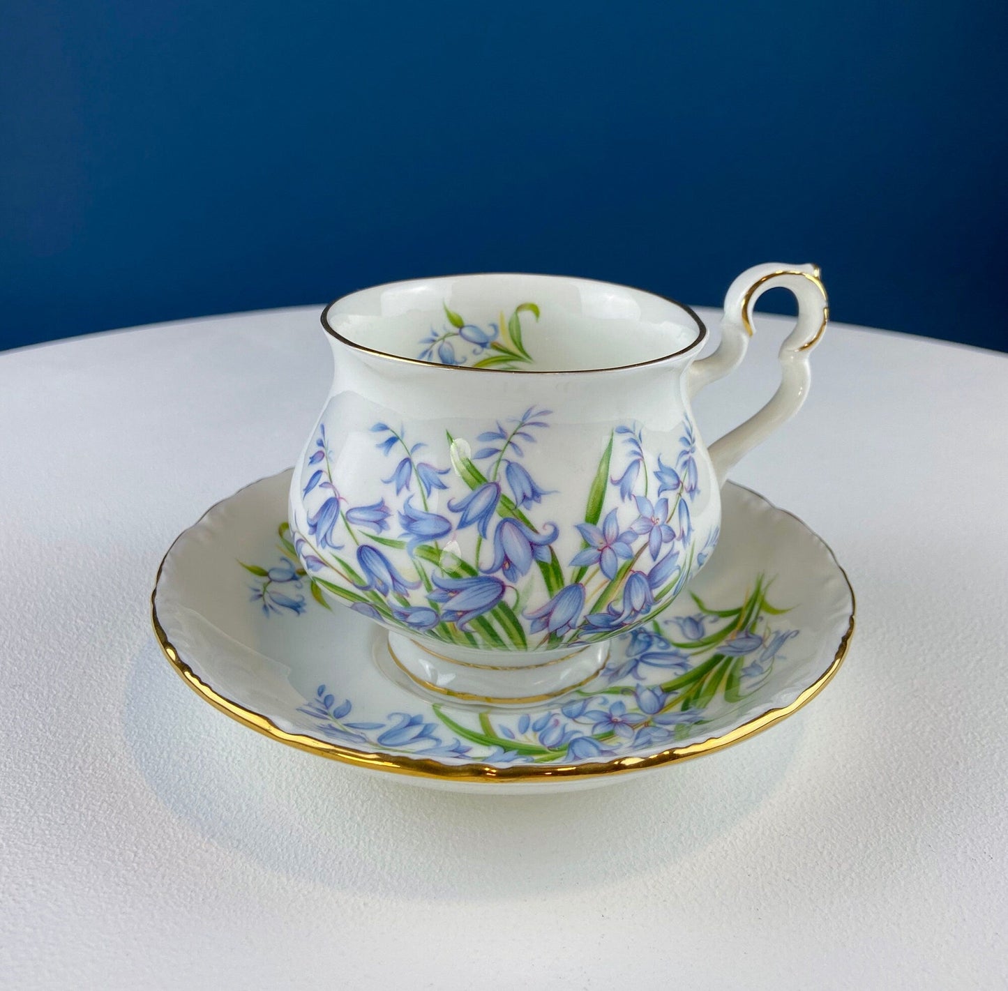 Vintage Forget-Me-Not Teacup & Saucer. Royal Albert Sonnet Series: Coleridge. Collectible Tea Set. English Breakfast in Garden. Wedding Gift