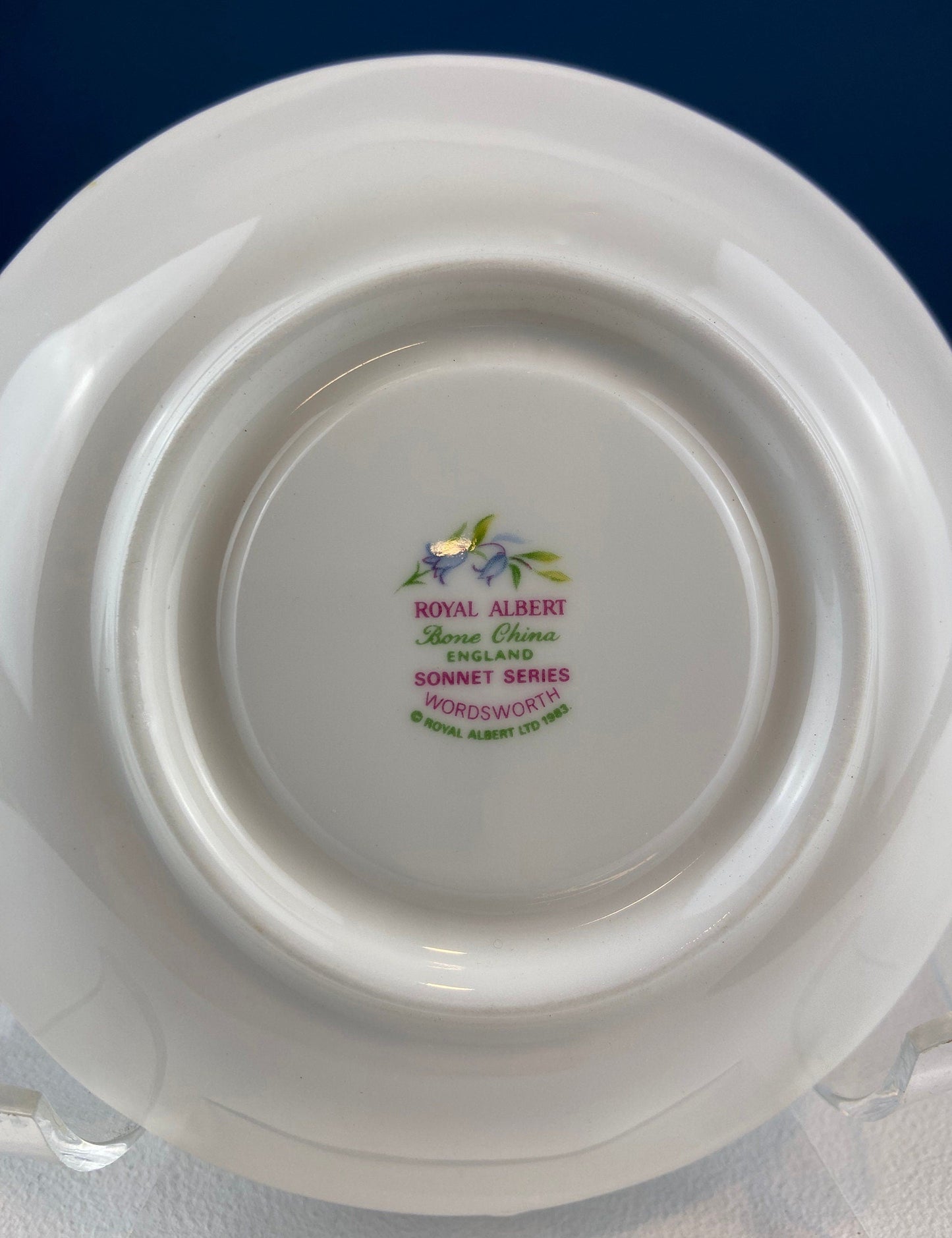 Vintage Royal Albert Teacup and Saucer: Blue Bell Sonnet Series