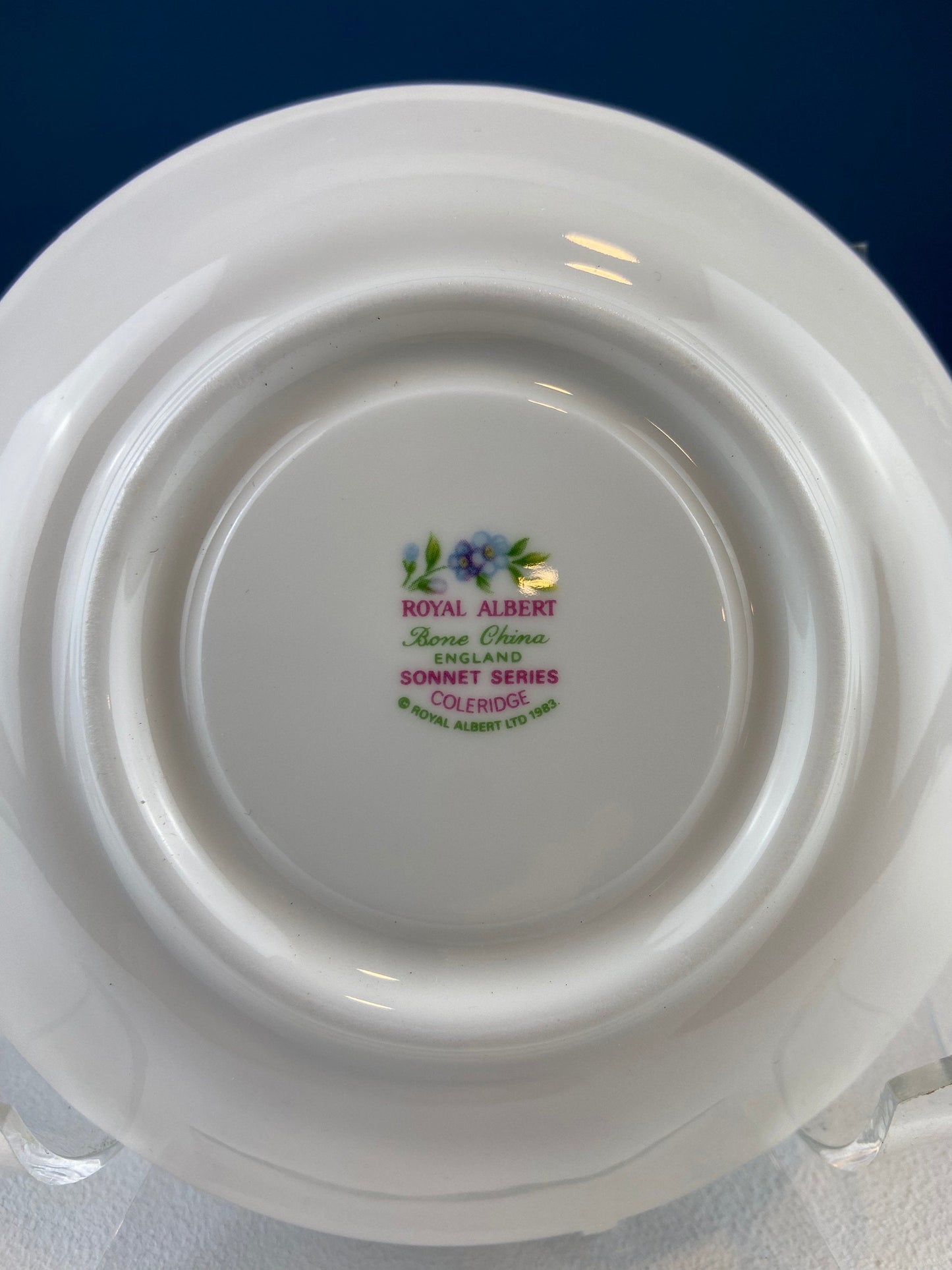 Vintage Forget-Me-Not Teacup & Saucer. Royal Albert Sonnet Series: Coleridge. Collectible Tea Set. English Breakfast in Garden. Wedding Gift