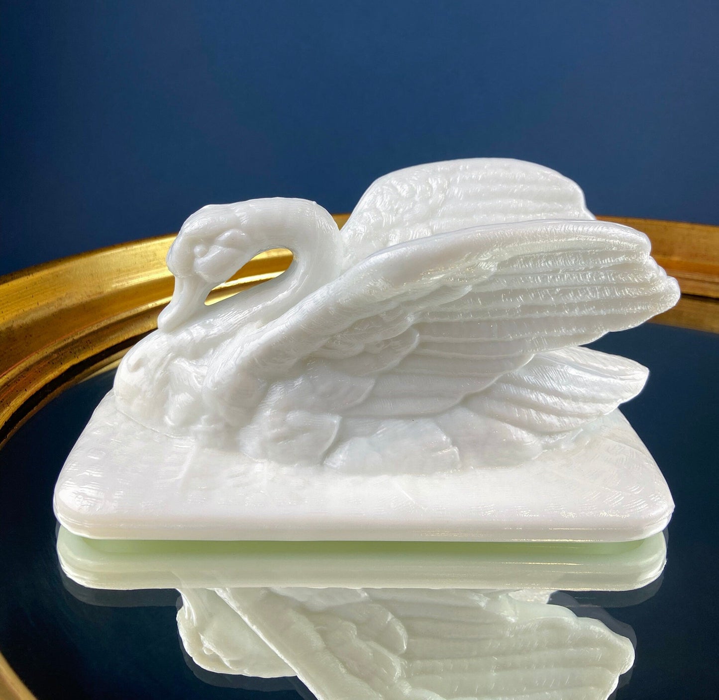 Westmoreland Milk Glass Duck Dish. Baby Duck Butter or Serving Dish. White Bird Bowl with Cover. Modern Farmhouse. French Country.