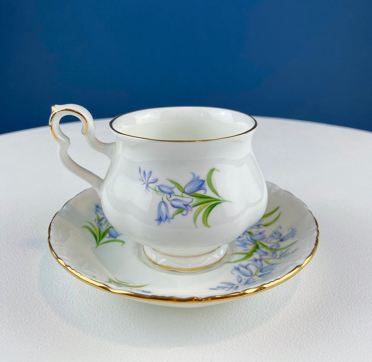 Vintage Royal Albert Teacup and Saucer: Blue Bell Sonnet Series
