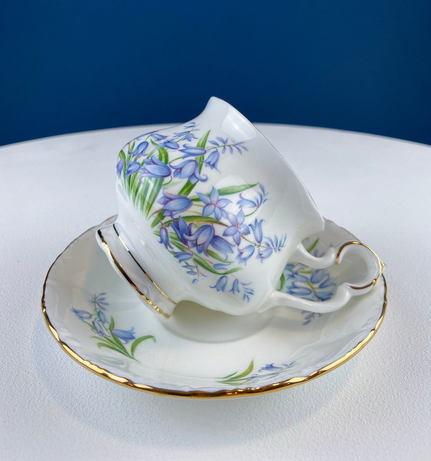 Vintage Royal Albert Teacup and Saucer: Blue Bell Sonnet Series