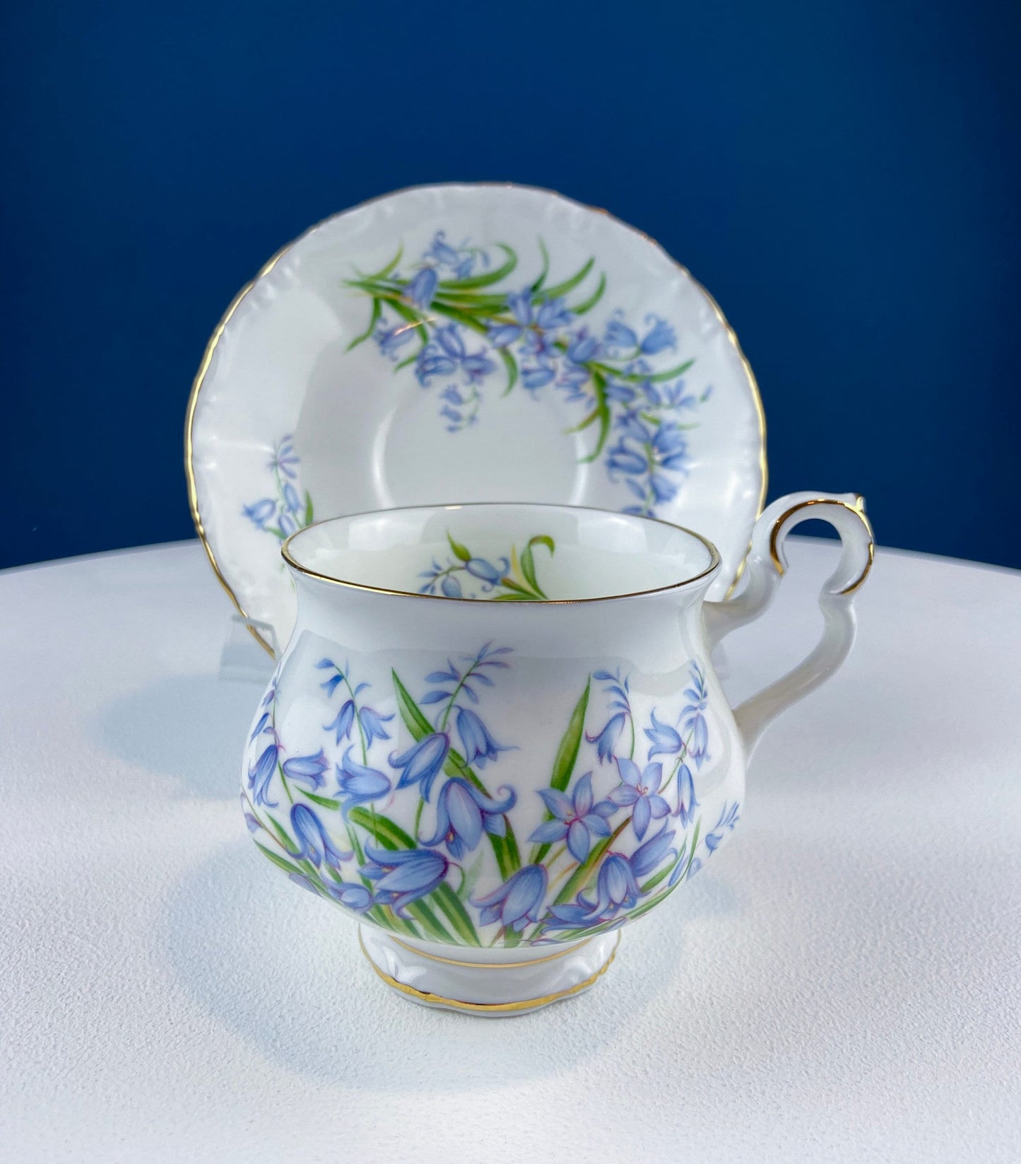 Vintage Royal Albert Teacup and Saucer: Blue Bell Sonnet Series