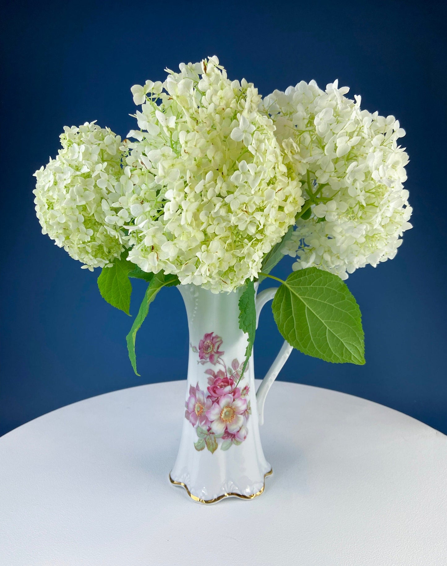 Vintage Fine Bone China Pitcher: Bohemian Chic Floral Vase