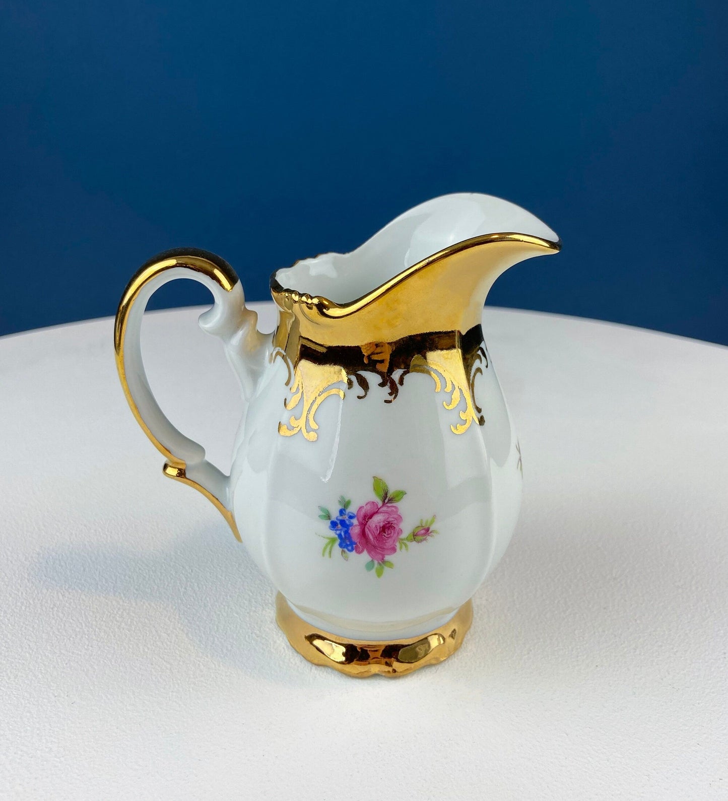 Gold Demitasse Tea Set: Prussian Hand-Painted Coffee/Tea Service for Two