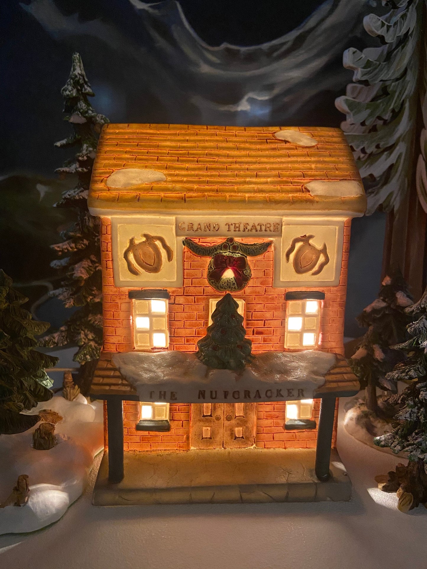 Grand Theater Nutcracker Christmas Village House. Illuminated Holiday Decor. Secular Holiday Decor. Kids Room. Store or Cafe Display.