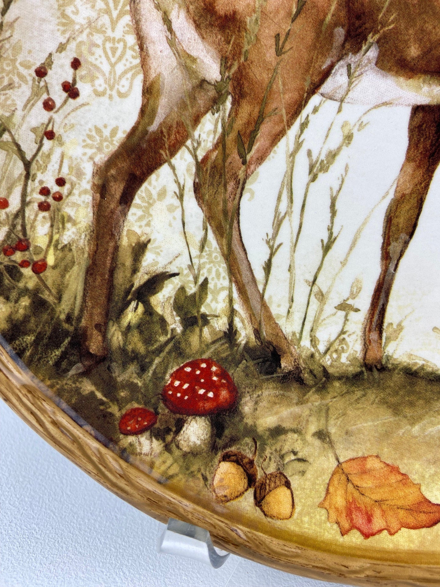 Cute Deer Mom and Baby Dinner or Serving Plate. Whimsical Plate. Kid at Heart or Grandparents' Gift for Grandkids. Fall Celebration.