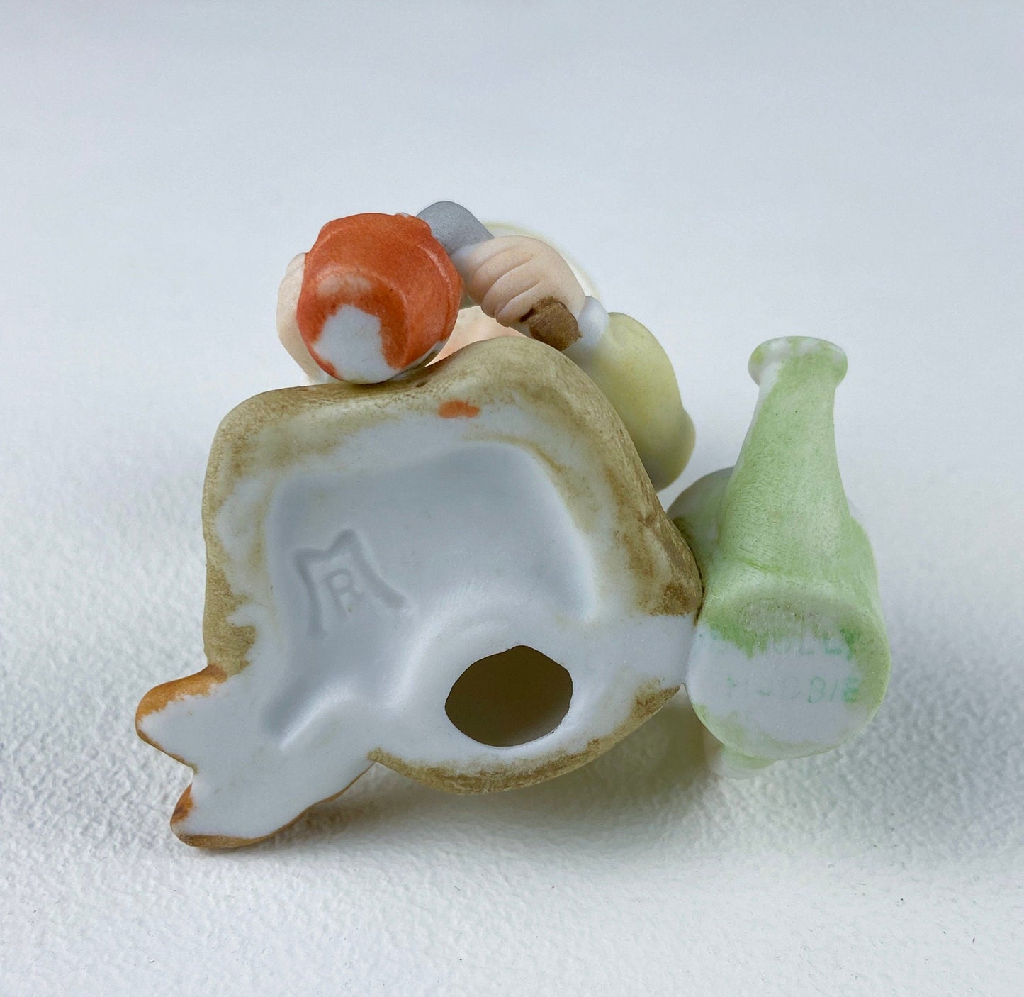 Porcelain Figurine by Marks & Rosenfeld of Little Girl Planting Flowers. Paired with Porcelain Birds in Nest. Gift for Mom, Grandma