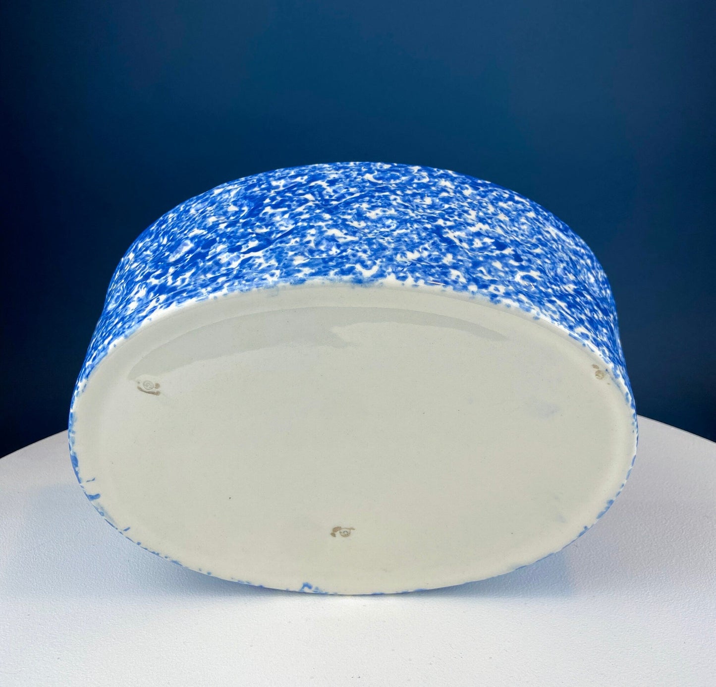 Blue and White Speckled Hen on Nest Stoneware Covered Dish. Large Serving Dish with Lid. Modern Farhouse. Rustic Home Decor and Cookware. .