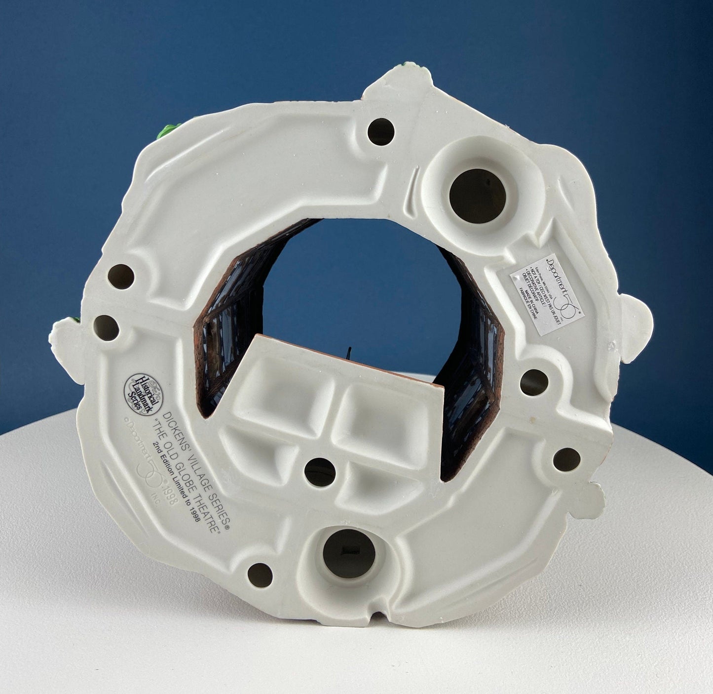 Illuminated Old Golden Globe Theater. Set of 4. Porcelain Christmas Village House by Dept. 56. Dickens' Village Hist. Landmarks Series.