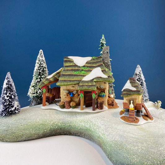 Dickens' Village Series. McShane Cottage and Matching Bird/Goose Coop. Illuminated Christmas Village House by Department 56. Holiday Decor.