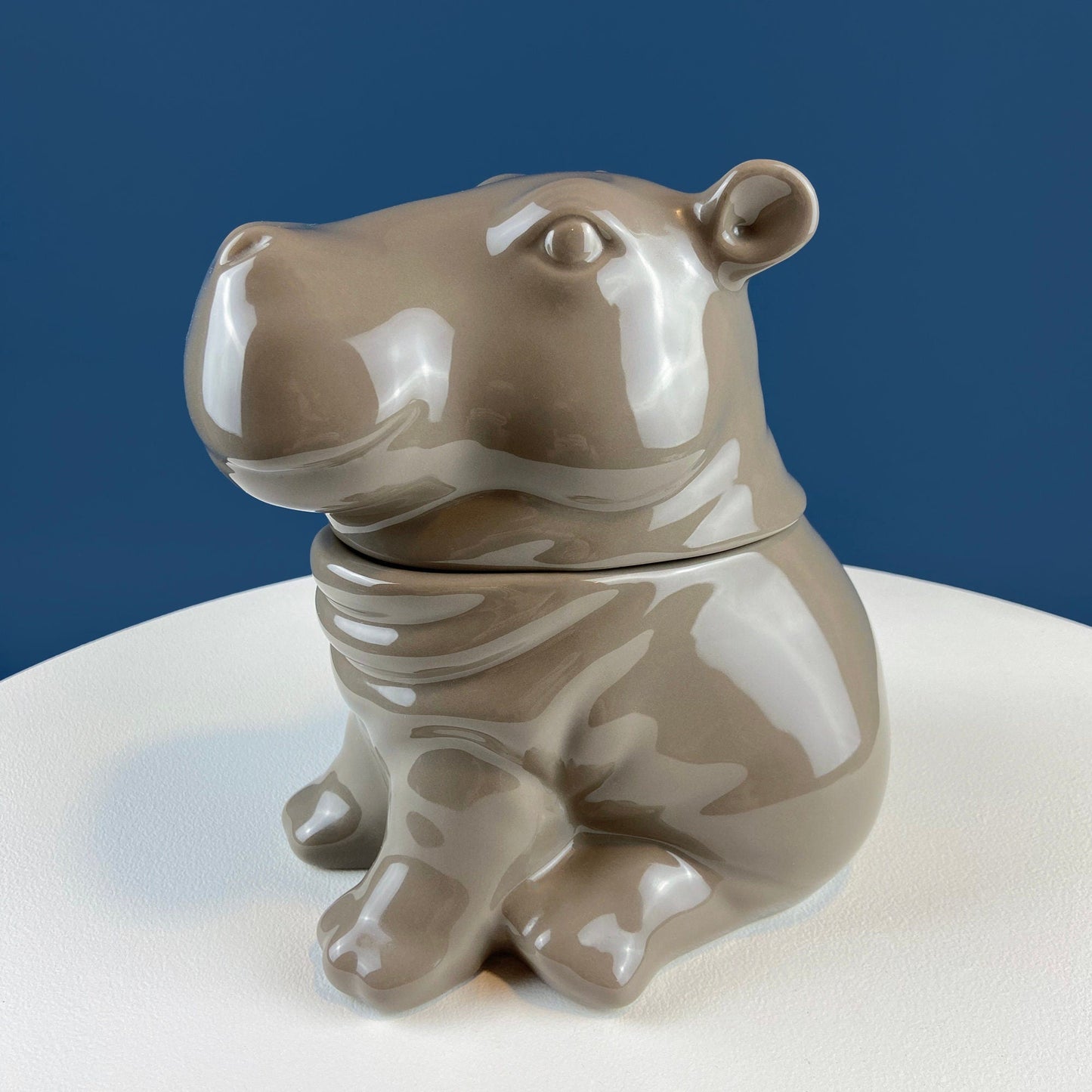 Polar Bear in Red Hat Cookie Jar. Cute, Animal Themed Kitchen Storage Canister or Kids' Room Decor. Holiday Dining Room Decor.