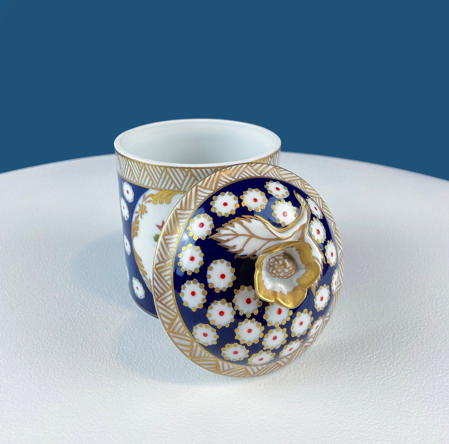 Decorative Lidded Box with Handpainted Birds. Metropolitan Museum of Art Store. After Herend's Rothschild Birds. Porcelain Storage Jar.