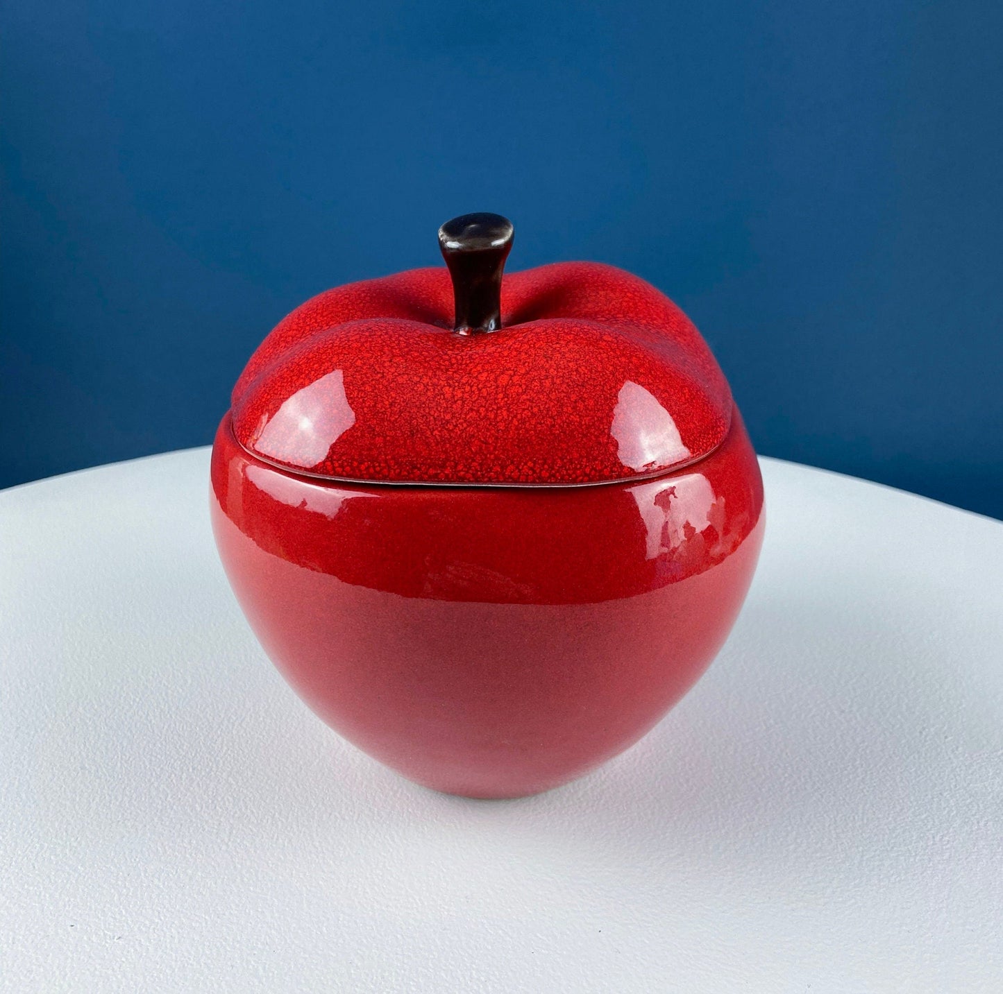 Classic Red Apple Cookie or Storage Jar. Cute Canister. Kids, Dining, Craft Rooms. Kitchen Decor. Imaginative Gift for Teacher.  Red Decor.