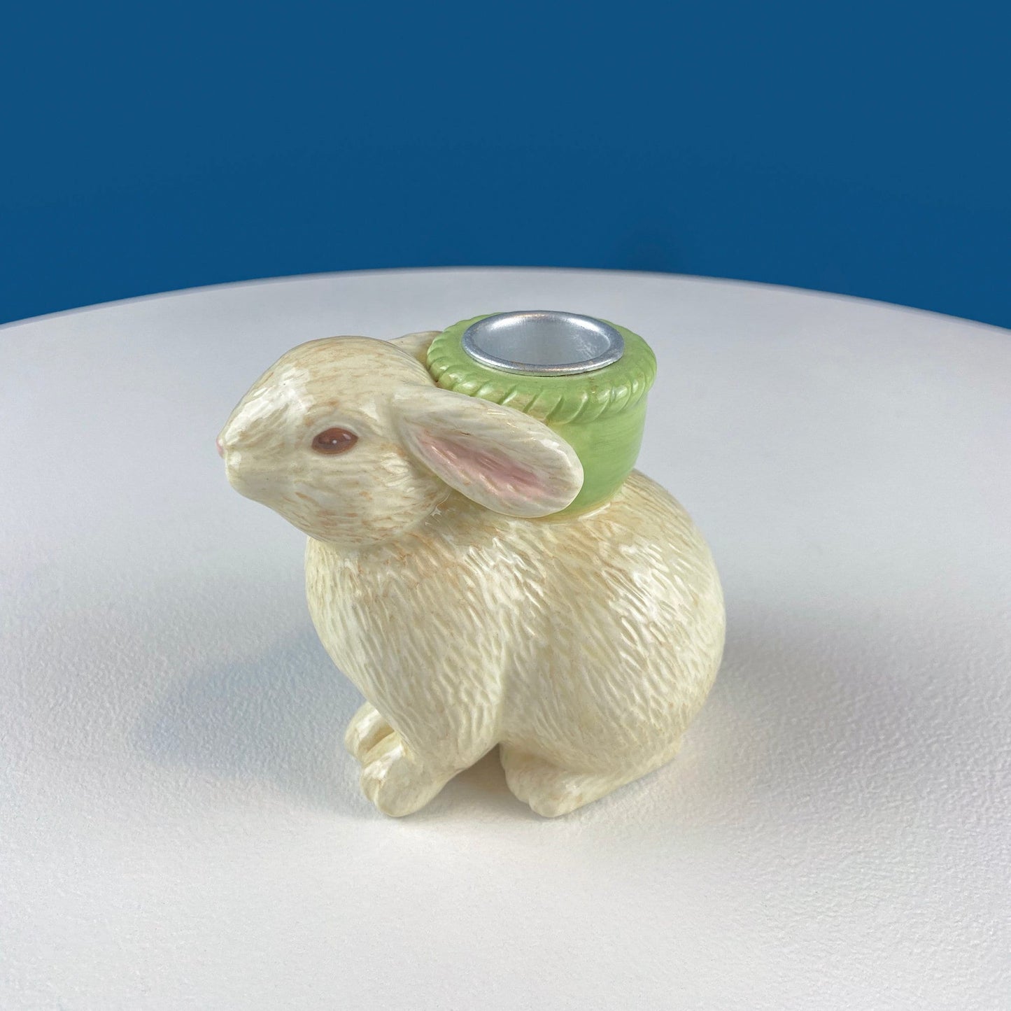 Cute Bunny Candle Holder. Beige Hallmark Rabbit Candle Holder. Easter or Spring Celebration. Dining Room Table Decor.  Modern Farmhouse.