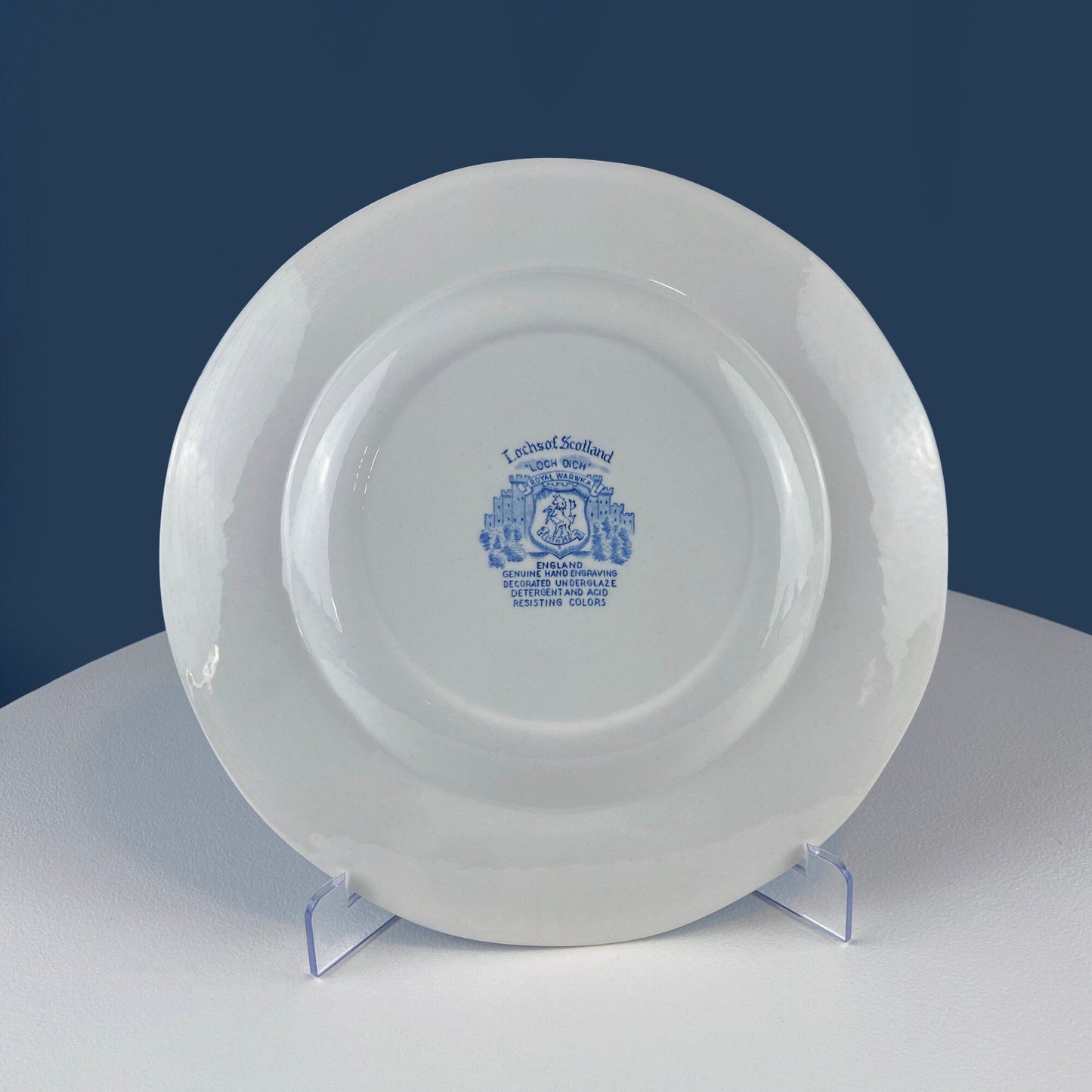 Collection of Fine English Blue White Tableware. 3 Plates & 2 Berry Bowls. Lochs of Scotland. Huddington Court. Tonquin by Mott. Rustic Home