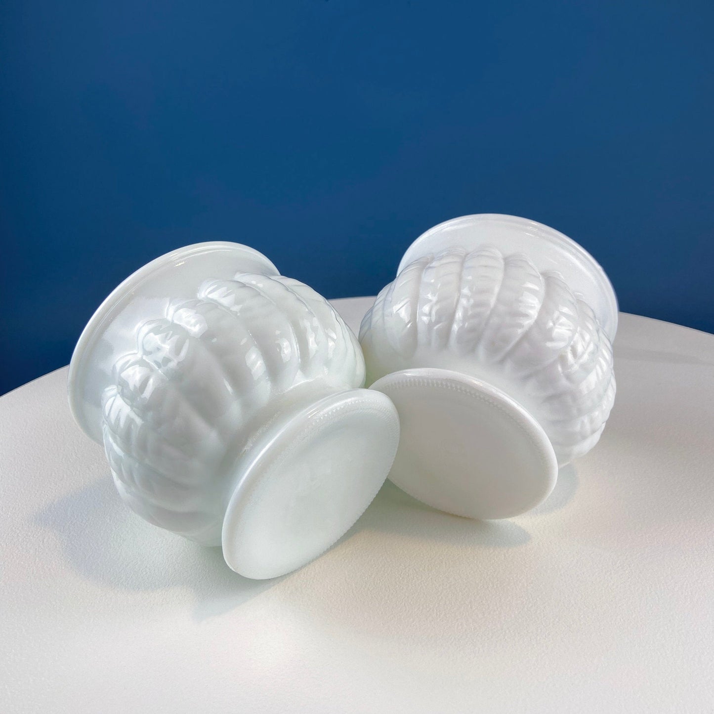 Milk Glass Wheat Design Vase and Planters. Set of Three Differently Shaped Vases. White Herb Planters. Home Decor. Window Sill Garden.