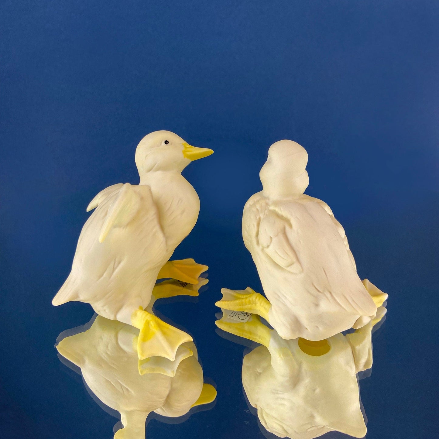 Porcelain Baby Ducks Parade by Dept. 56. Set of Two Ducklings Figurines. Cute Yellow Collectible Birds. Modern Farmhouse. Baby Shower Gift.