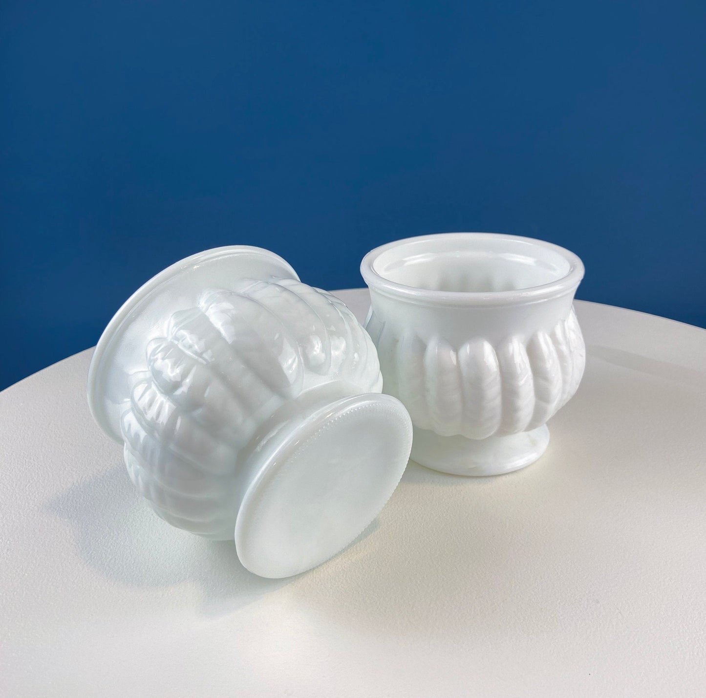 Milk Glass Wheat Design Vase and Planters. Set of Three Differently Shaped Vases. White Herb Planters. Home Decor. Window Sill Garden.