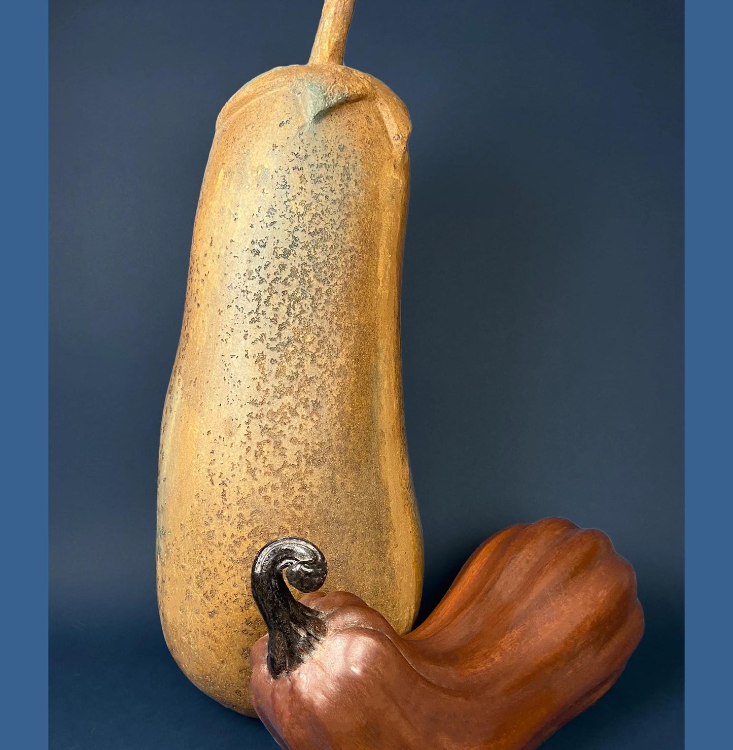 Large Hand Blown Glass Pumpkin. Stunning Lime Yellow Glass Gourd with Brown Stem. Collectible Home Decor for Fall, Halloween, Thanksgiving.