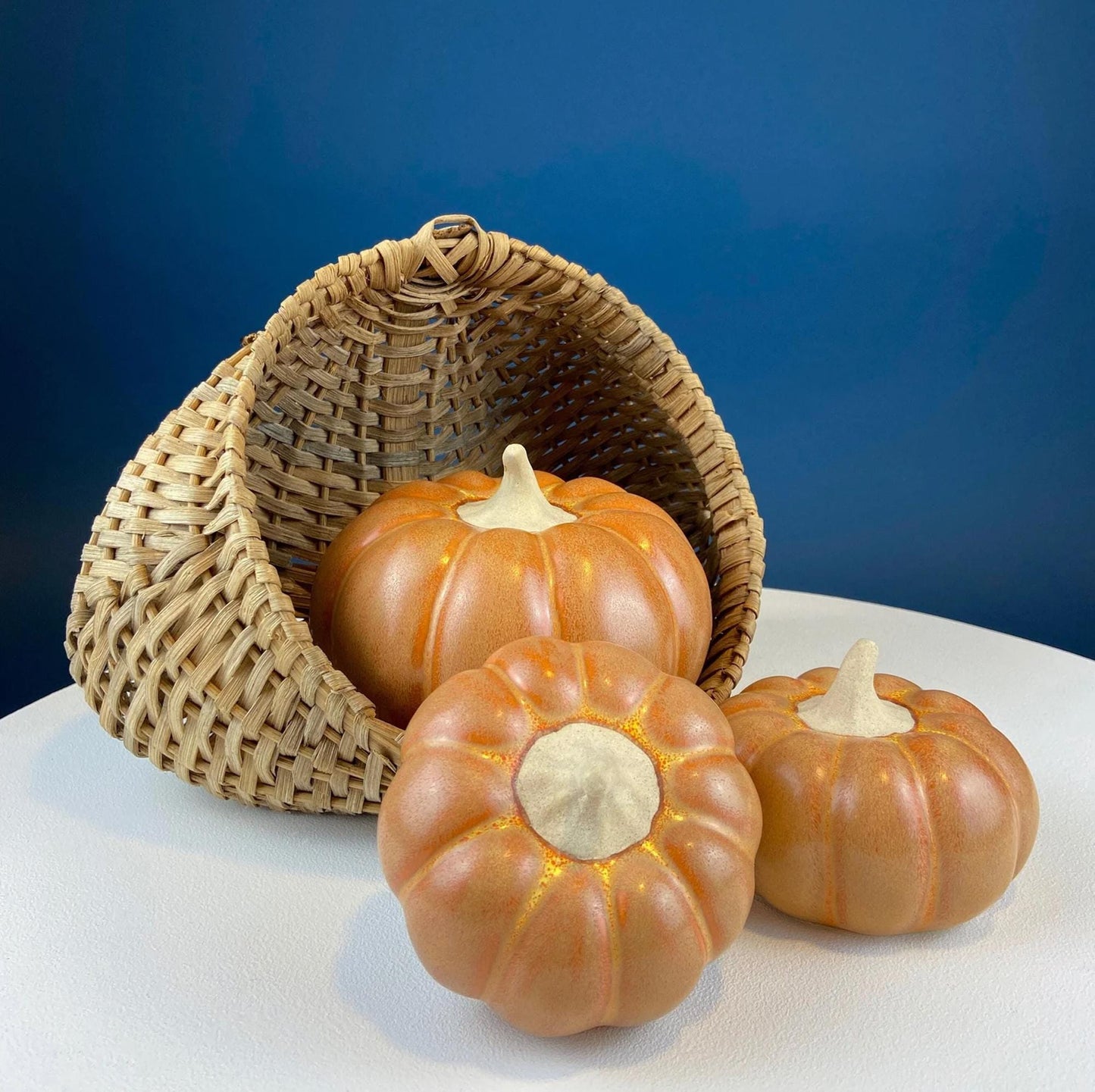 Large Hand Blown Glass Pumpkin. Stunning Lime Yellow Glass Gourd with Brown Stem. Collectible Home Decor for Fall, Halloween, Thanksgiving.