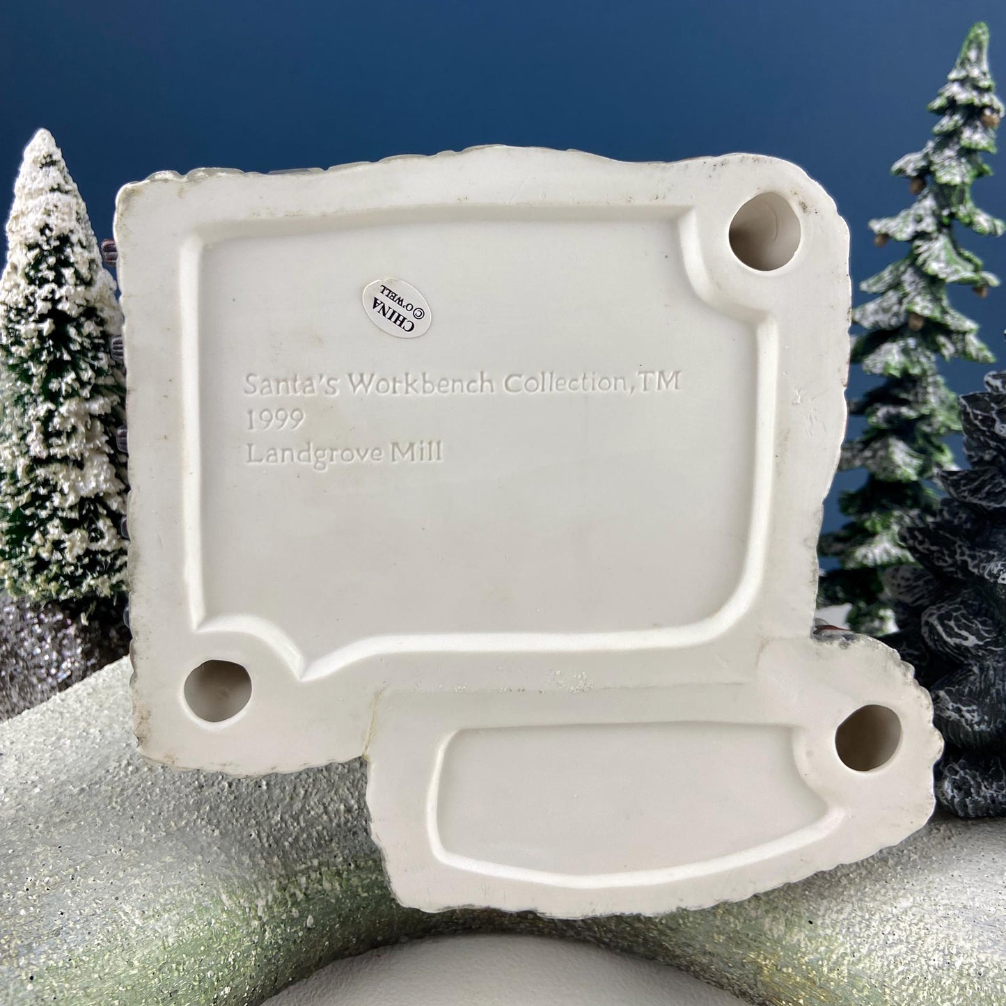 Landgrove Water Mill Porcelain Christmas Village House by O'Well. Santa's Workbench Collection. Holiday Home or Retail Display. Kids Room.