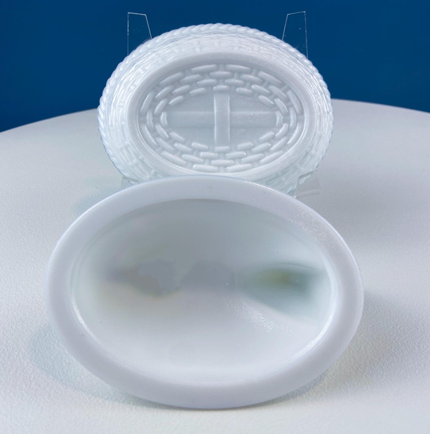 Westmoreland Milk Glass Covered Bowl Shaped Like Rooster on Nest. White Rooster with Red Comb. Lidded Butter Serving Dish. Modern Farmhouse.