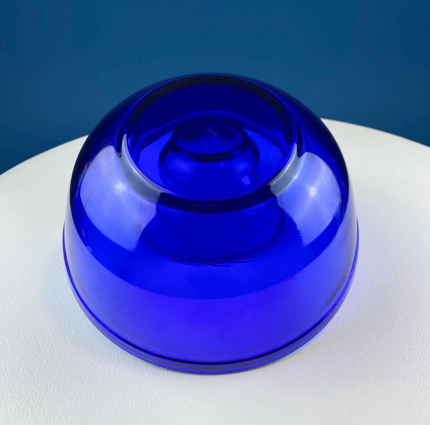 Cobalt Blue Glass Nesting Bowls. Set of 3 Serving Dishes of Varying Sizes. Dark Blue Minimal Glassware. Modern Farmhouse. Dining Room Decor.