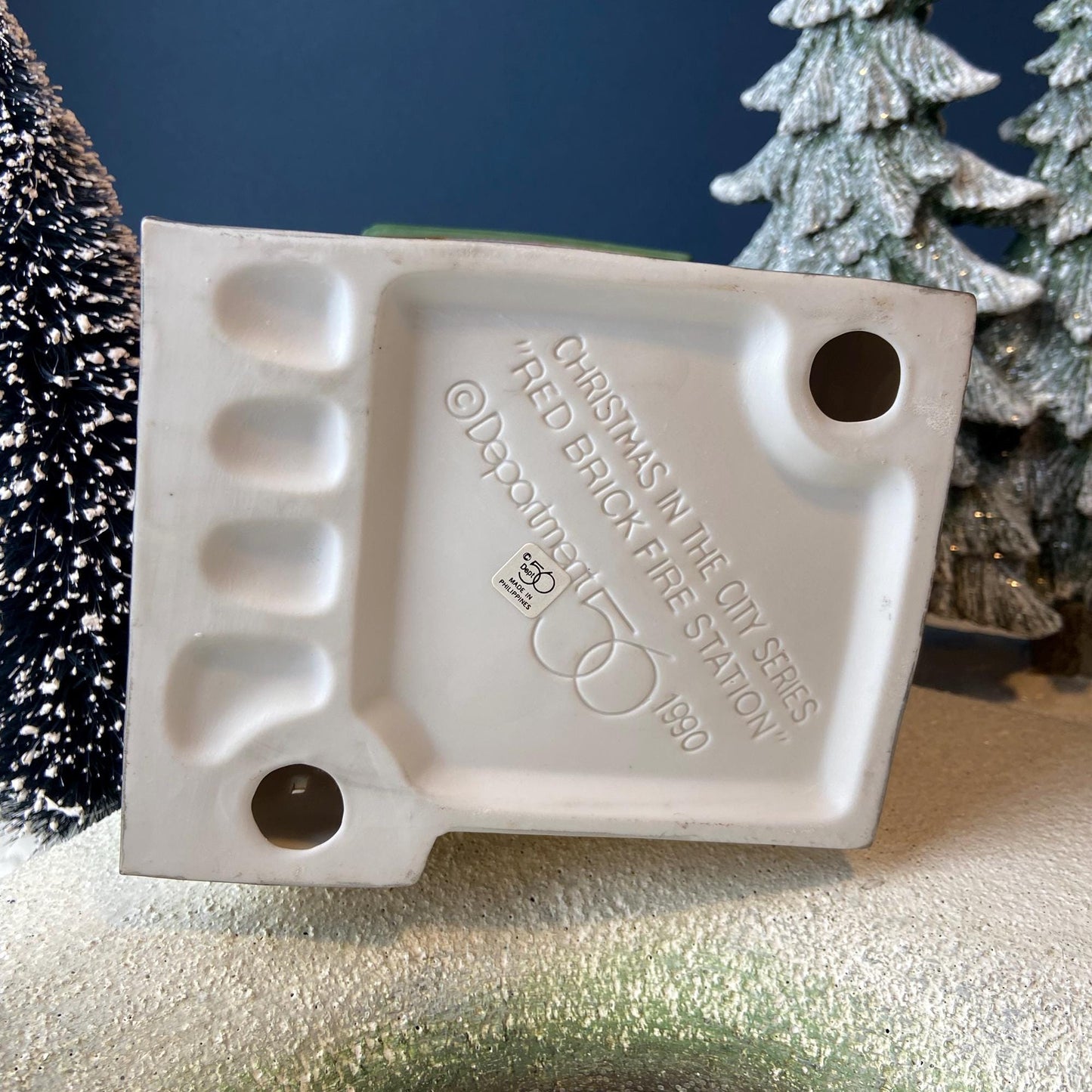 Illuminated Christmas Village Red Brick Fire Station House by Dept 56. Christmas in the City. Holiday Home Retail Decor. Gift for Dad.