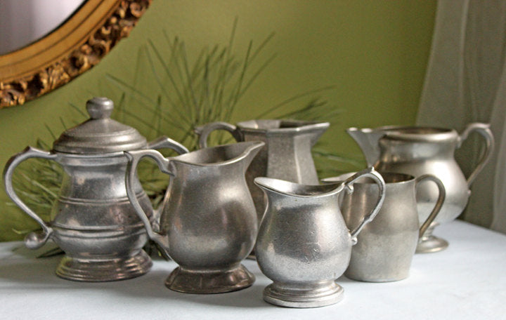 Vintage Pewter Creamer or Small Pitcher