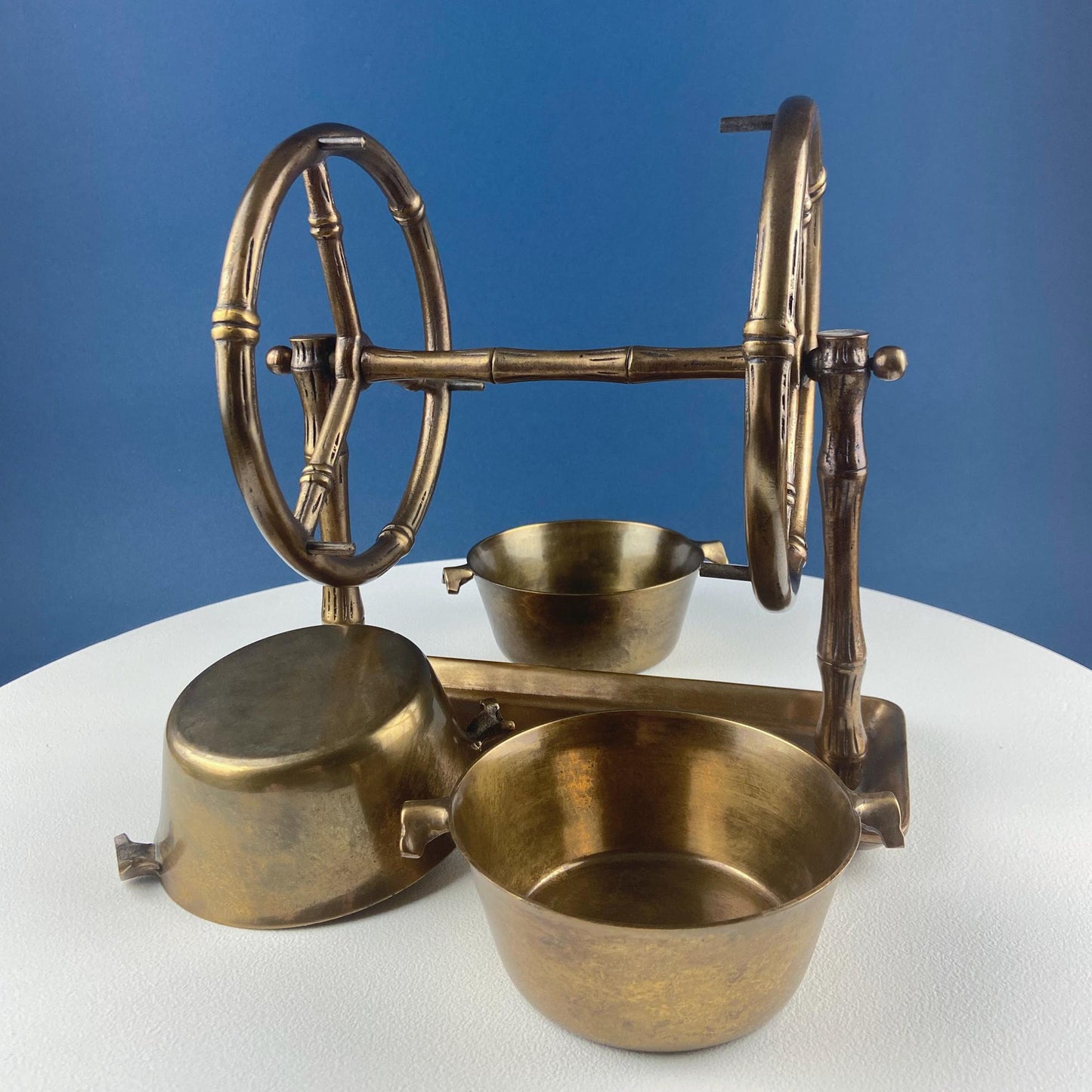 Antique Heavy Brass Ferris Wheel for Candy Nuts Condiments. Perfect for Kid or Adult Parties. Garden Bar Game Room Gatherings. Gift for Dad.