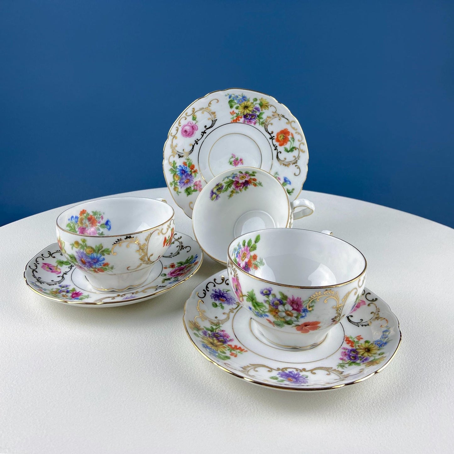 Antique Victoria Czechoslovakia 56 Piece Dish Set. Floral Motif. French Country Living. Dining Room Table Decor. Gift for Him Her.