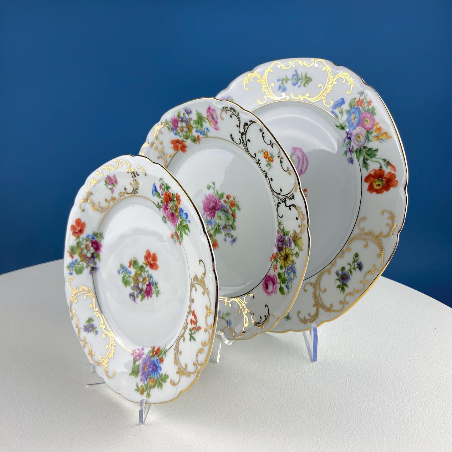 Antique Victoria Czechoslovakia 56 Piece Dish Set. Floral Motif. French Country Living. Dining Room Table Decor. Gift for Him Her.