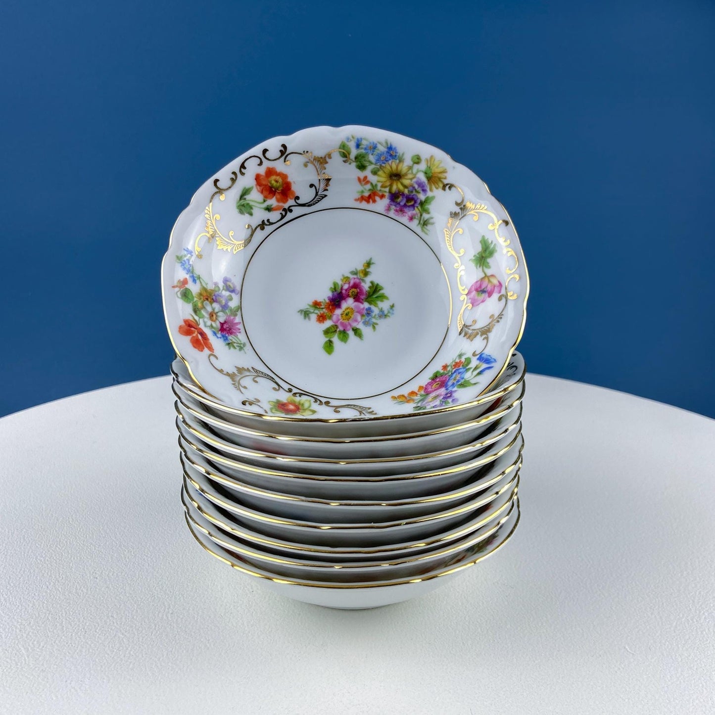 Antique Victoria Czechoslovakia 56 Piece Dish Set. Floral Motif. French Country Living. Dining Room Table Decor. Gift for Him Her.