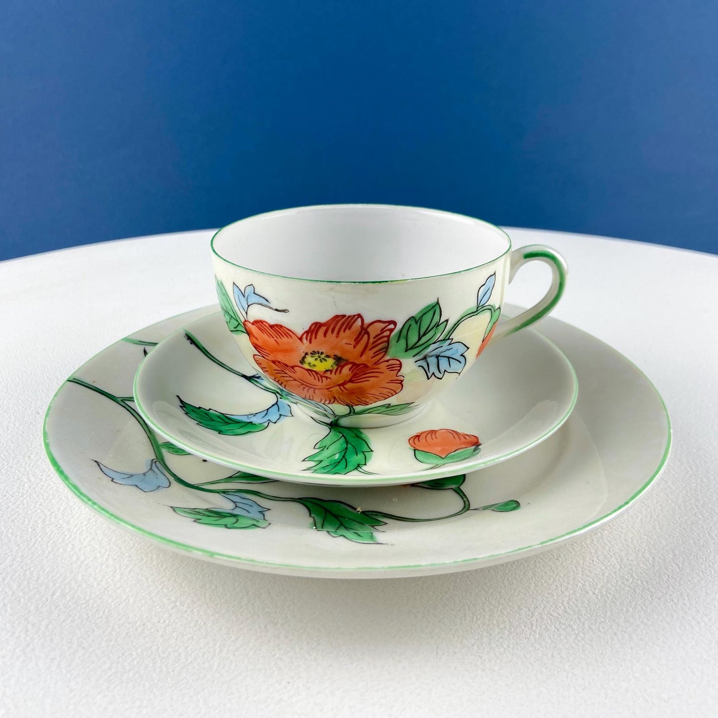 Vintage Porcelain Tea Cup & Saucer. Hand-Painted Violets. Modern Farmhouse. Tea Garden Party Hosting Essentials.