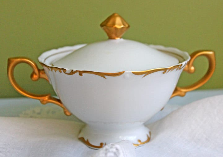 Antique Sugar Bowl with Lid by Brenton Regency.  Made in Japan.