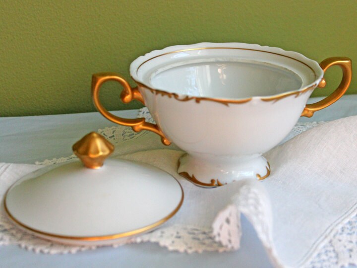 Antique Sugar Bowl with Lid by Brenton Regency.  Made in Japan.