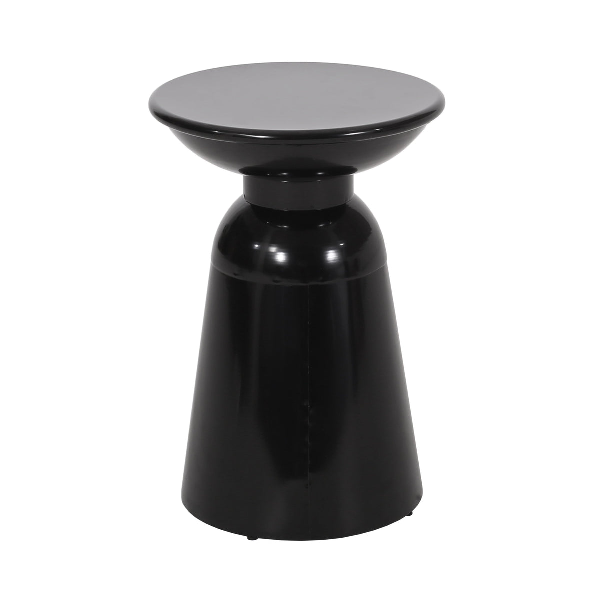 Serenita Outdoor Iron Side Tables with Flared Design, Set of 2
