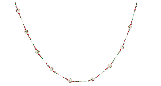 Holly Ball Glass Garland - 72 Inches