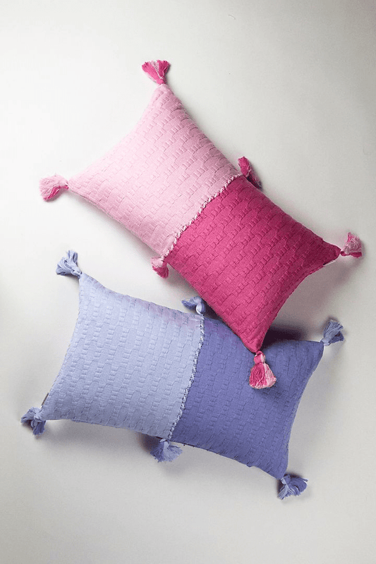 Antigua Pillow - Pink / Periwinkle Colorblocked
